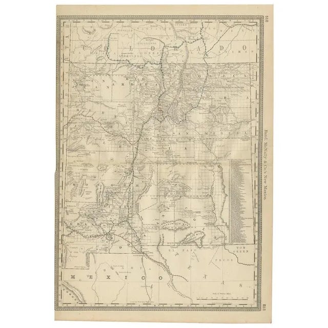 New Mexico Map with Railroads and Counties and the Land of Enchantment, 1888 For Sale - Image 10 of 10