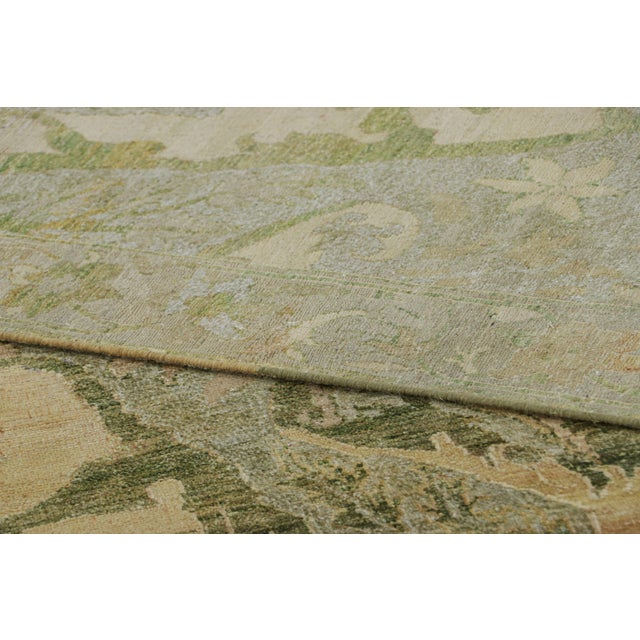 Textile Rug & Kilim’s Persian Style Rug in Light Green and Taupe With Floral Patterns For Sale - Image 7 of 7