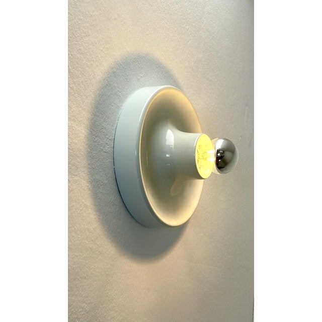 Mid-Century Modern Italian White Flush Mount from Tronconi, 1970s, in Flawless conditions. Designed 1970 to 1979 This...