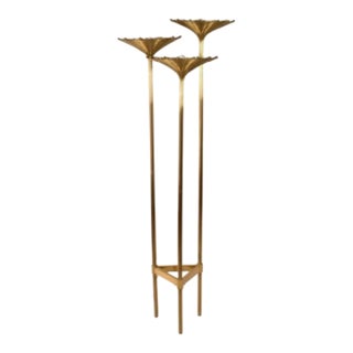 Nucci Valsecchi "Papyrus" Brass Floor Lamp, Italy, 1970 For Sale