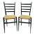 Mid-Century Modern Italian Tall Ladder Back/Hemp Chairs, Pr For Sale