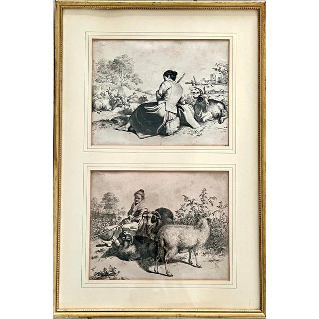 Wood 12 Antique Italian Pastoral Scenes 1762-1763 by Francesco Londonio, Milan, Italy Set of Six Giltwood Framed Original Period Prints For Sale - Image 7 of 18