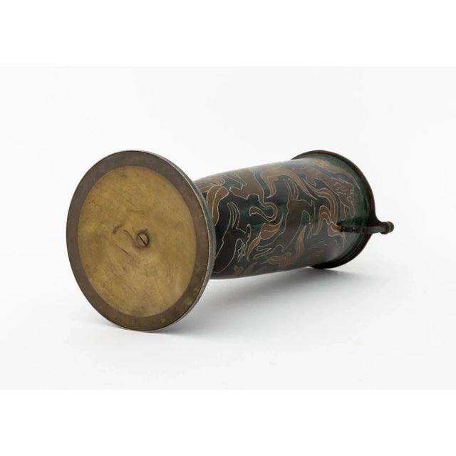 French Patinated Copper Two Handle Covered Vase For Sale In New York - Image 6 of 7