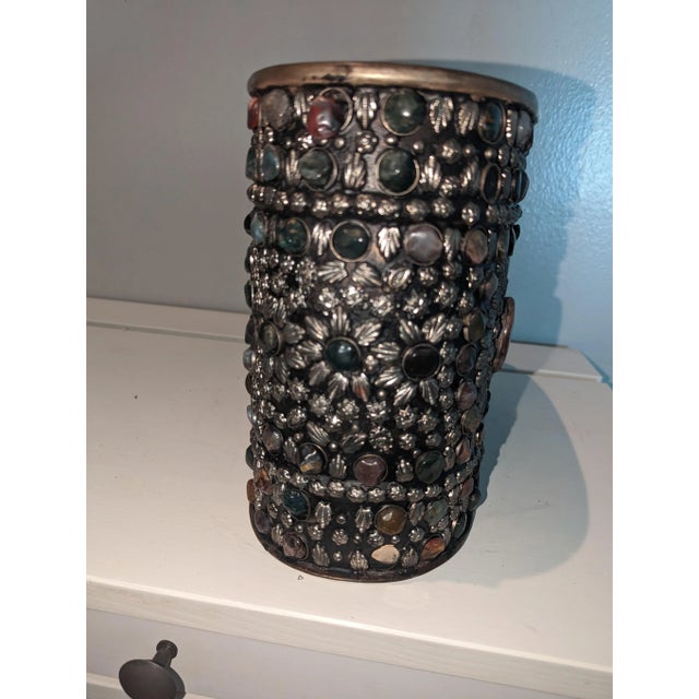 90's Bejeweled Oval Bucket/Wine Chiller For Sale - Image 4 of 10