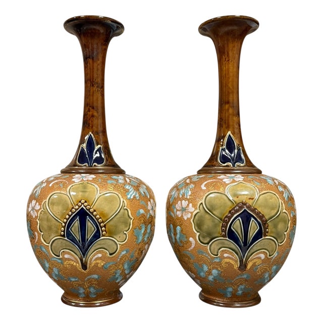 Slaters Patent Vases from Royal Doulton, 1890s, Set of 2 For Sale