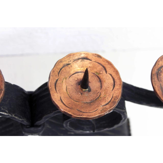 Large Iron Candleholder, 1950s For Sale - Image 4 of 11