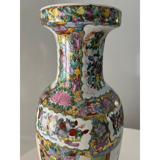 Mid 20th Century Mid Century Chinese Famille Rose Floor Vase For Sale - Image 5 of 7