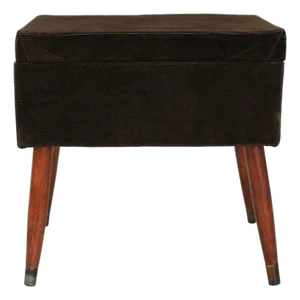 Mid-Century Ottoman Sewing Storage Box Foot Stool