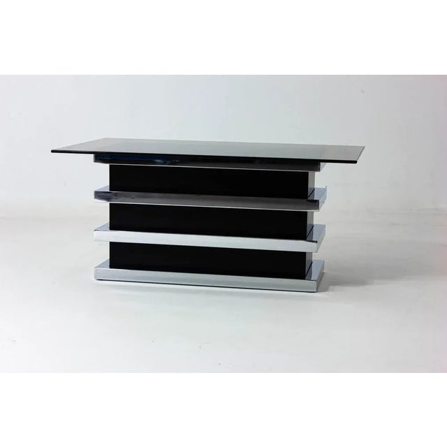 Vintage Coffee Table in Black & Chrome from Belgo Chrom / Dewulf Selection, 1970s For Sale - Image 7 of 11