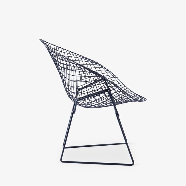 Knoll Diamond Chair by Harry Bertoia for Knoll in Matte Black For Sale - Image 4 of 12