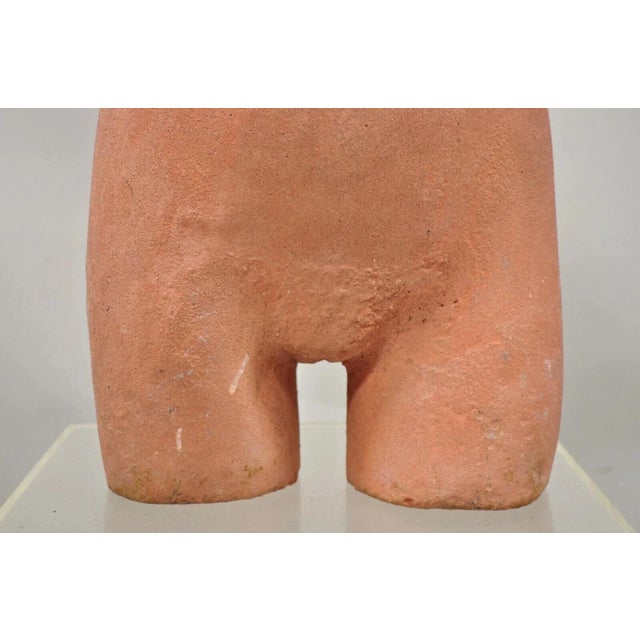 Gary Spradling Style Cast Stone Terracotta Nude Female Torso Sculpture Statue Table For Sale - Image 4 of 11