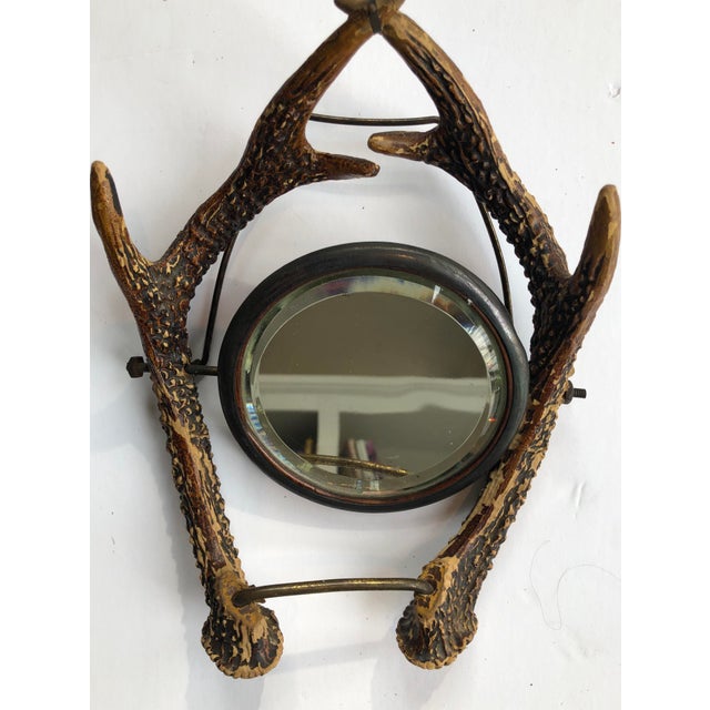 Antique Carved Wood Wall/Shaving Mirror Chairish