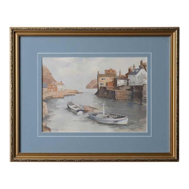 Staithes School Watercolor Painting For Sale