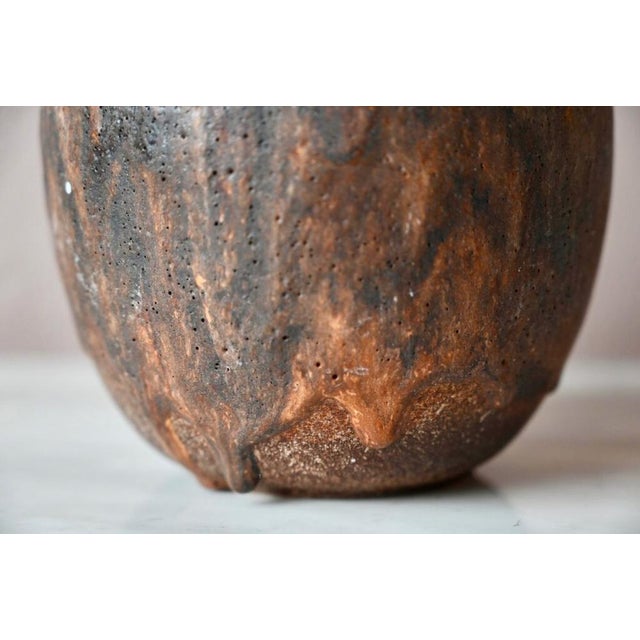 Brutalist Brutalist Rusty-Look Ceramic Pitcher For Sale - Image 3 of 18