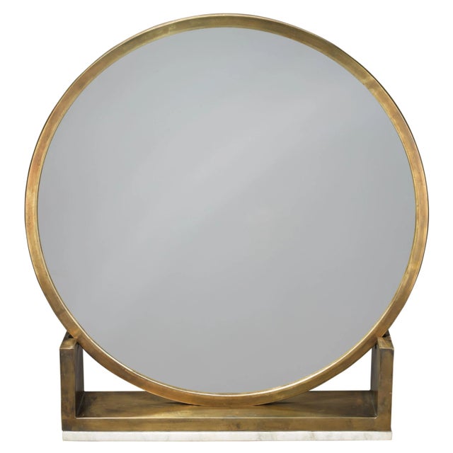 Jamie Young Jamie Young Odyssey Standing Mirror in Antique Brass & White For Sale - Image 4 of 4