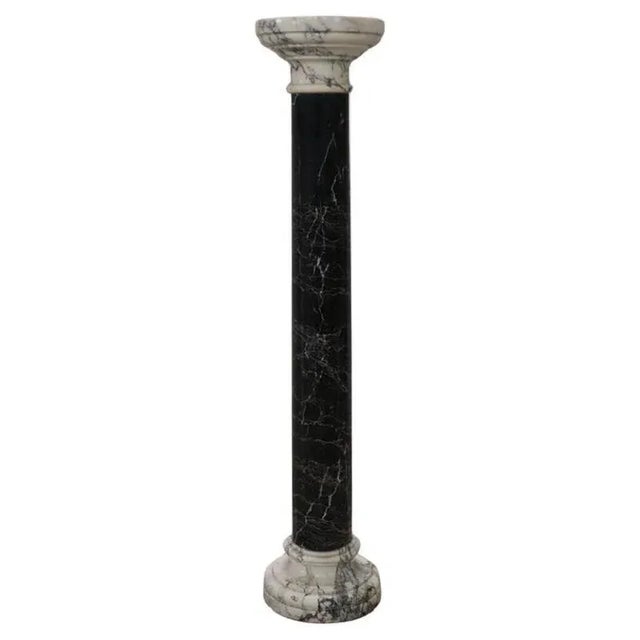 Antique Black and White Marble Column, 1800s For Sale - Image 10 of 10