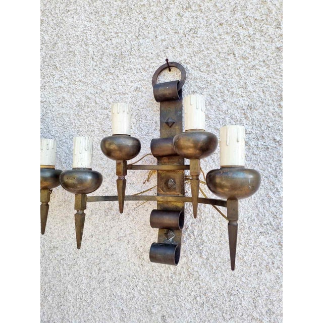 Metal Brutalist Wall Lamps, Italy, 1960s, Set of 2 For Sale - Image 7 of 12