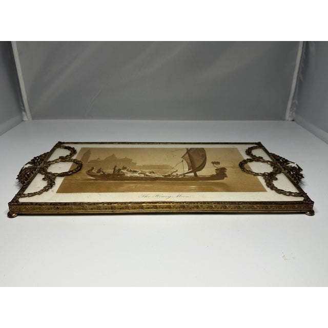 Brown Antique Apollo Vanity Tray: Lecomte du Nouÿ "Honeymoon" Photogravure For Sale - Image 8 of 10