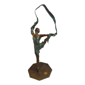 Late 20th Century Victor M. Villarreal Bronze Ballerina Sculpture