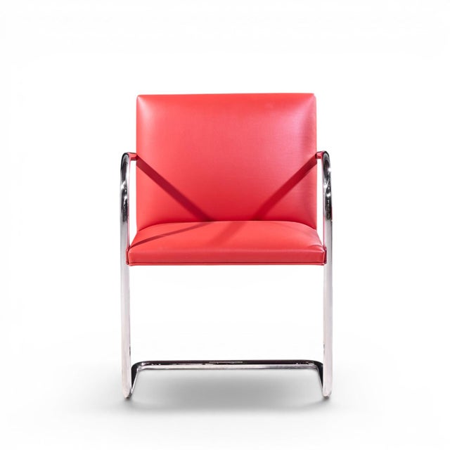 Mid 20th Century Mies Van Der Rohe for Knoll Brno Mid Century Cantilever Chrome Dining Chairs - Set of 8 For Sale - Image 5 of 11