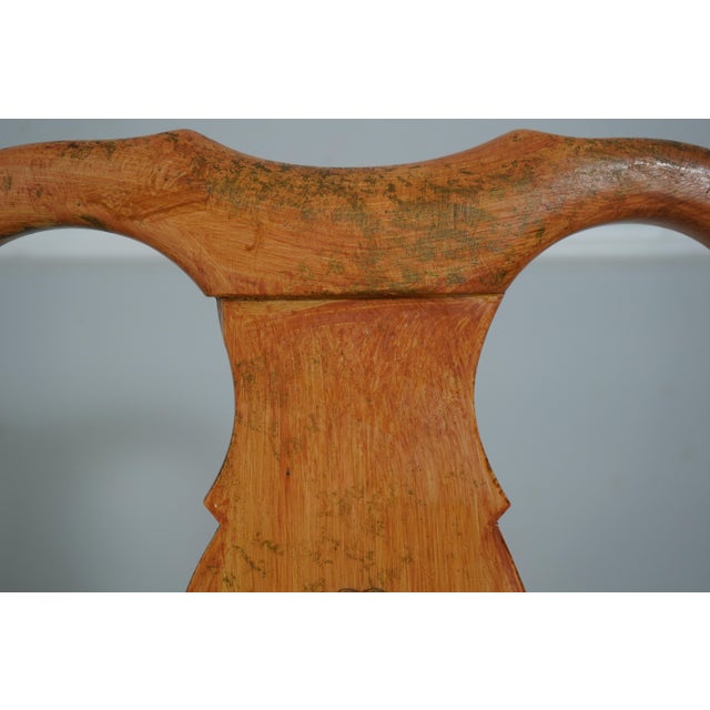 1970s Set of 6 Queen Anne Paint Decorated Dining Room Chairs For Sale - Image 5 of 18