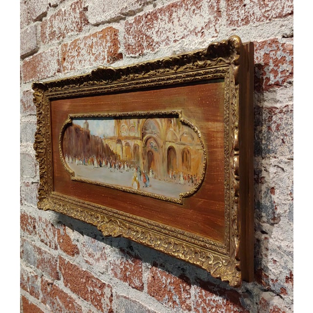 Brown Emma Ciardi -Masquerade in Piazza San Marco -19th Century Oil Painting For Sale - Image 8 of 11