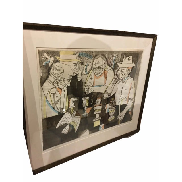 Vintage professionally framed and matted Serigraph “Game of Kings” 82/90 by celebrated American artist and printmaker...