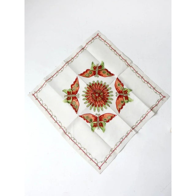 Farmhouse Vintage Embroidered Table Cloth For Sale - Image 3 of 9