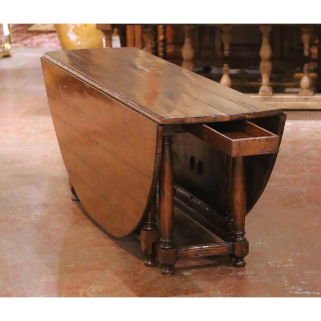 Brown Late 20th Century Guy Chaddock Country Oak Drop-Leaf Gate Leg Dining Table For Sale - Image 8 of 18