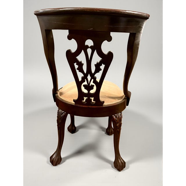 19th C Solid Mahogany Chippendale Chair-Ball Claw Feet-Carved-Antique-Victorian For Sale - Image 4 of 11