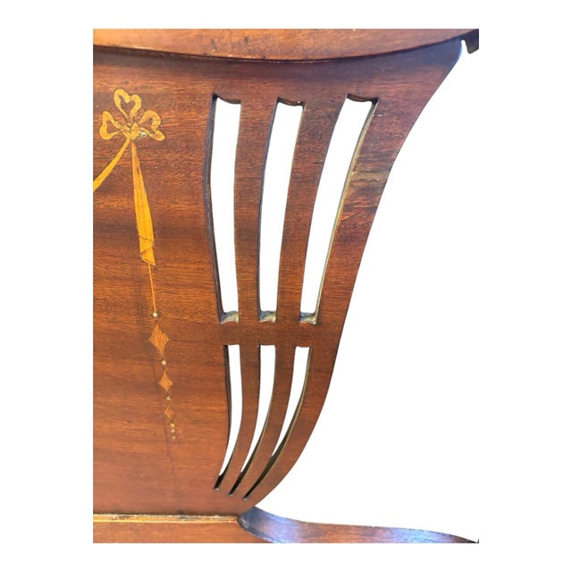 Early 20th Century Early 20th Century Federal Revival Inlaid Wood Two-Seat Settee For Sale - Image 5 of 12