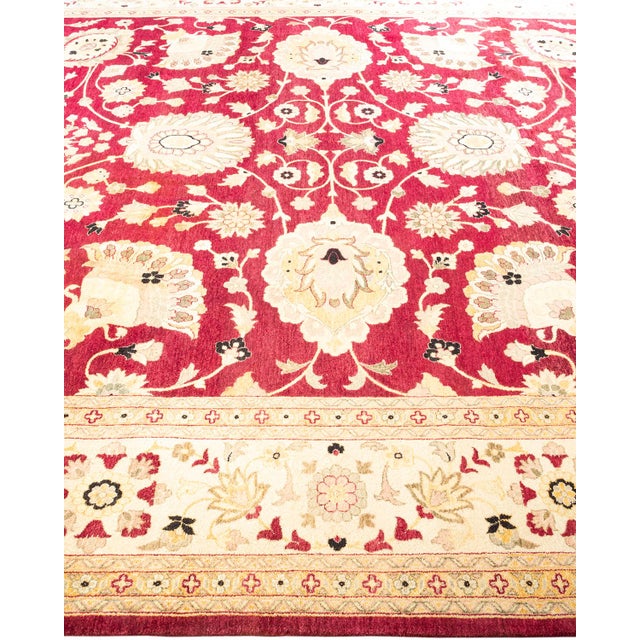 Solo Rugs Mogul, One-of-a-Kind Hand-Knotted Area Rug in Red, 9' 3" x 12' 1" For Sale - Image 4 of 8