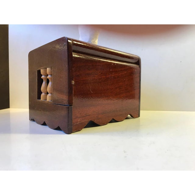 Vintage Folk Art Hand Towel Box in Mixed Woods, 1970s For Sale - Image 6 of 10