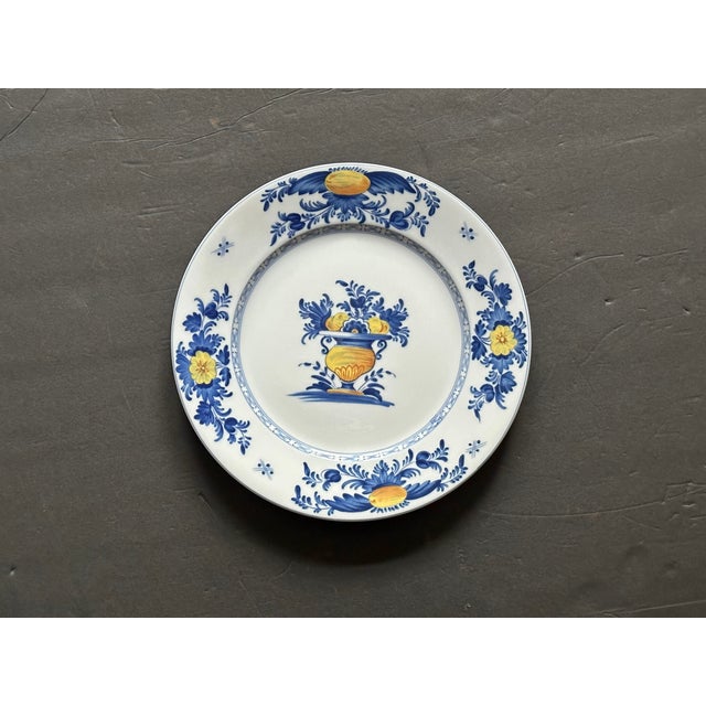 French Country Style Blue and Yellow Decorative Plate For Sale - Image 10 of 10