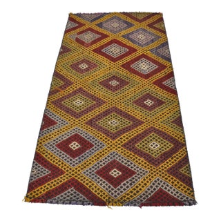 Small Vintage Geometric Kilim Rug For Sale