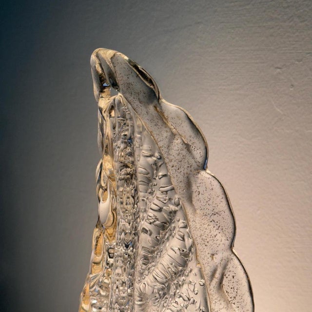 Single Leaf Sconce in Pulegoso Glass with Gold Accents attributed to Barovier & Toso, 1950s For Sale - Image 10 of 18