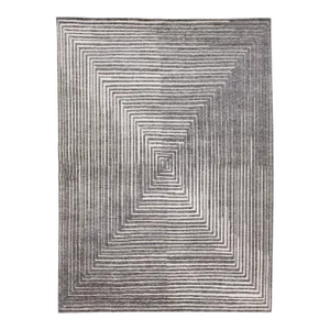 2010s Op Art Modern Moroccan Style Gray Handmade Wool Rug by Apadana