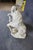 Ceramic Pair Large White Glazed Ceramic Figures of Entryway Lions Paws Raised on Shield For Sale - Image 7 of 12