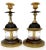 Pair of Regency Pagoda-Cut Glass Gilt and Patinated Candlesticks England, circa 1820 A striking pair of Regency pagoda-...
