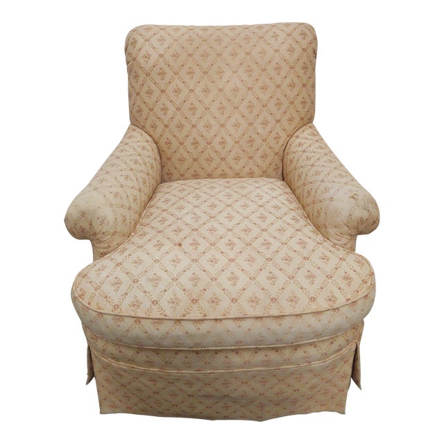 Dorothy Draper Style Rolled Arm Low Back Sofa Chair For Sale
