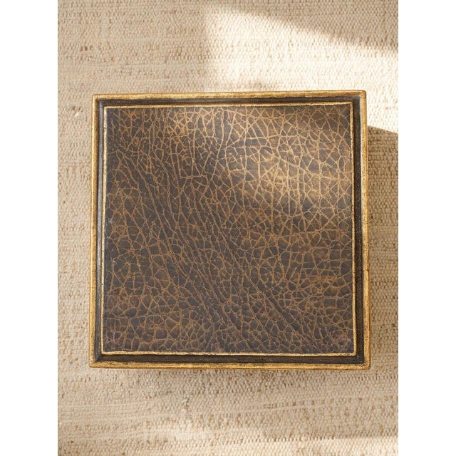 Wood Vintage Black & Gold Textured Side Table For Sale - Image 7 of 10