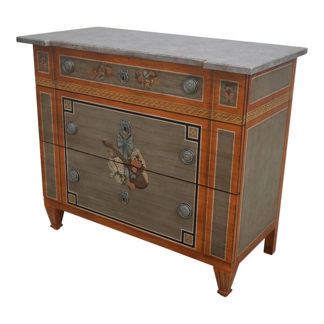 Drexel French Style Paint Decorated Chest or Dresser For Sale
