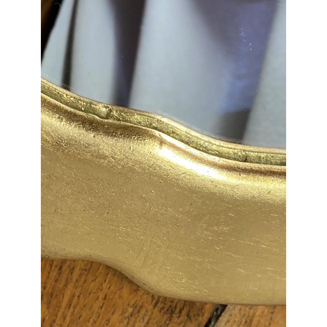 1970s Gold Leaf Plaster Lip Mirror, 1970s For Sale - Image 5 of 12