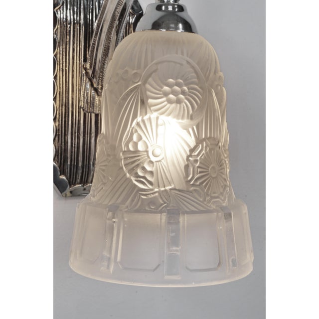 A Pair of French Art Deco Wall Sconces by Hettier Et Vincent 1920s France - 2 Pairs Available For Sale - Image 10 of 13