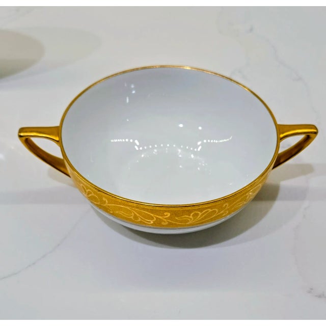 Art Deco Thomas Bavaria Pickard 24k Gold Tea Set – 19 Pieces, 7 Cups & Saucers For Sale - Image 3 of 11