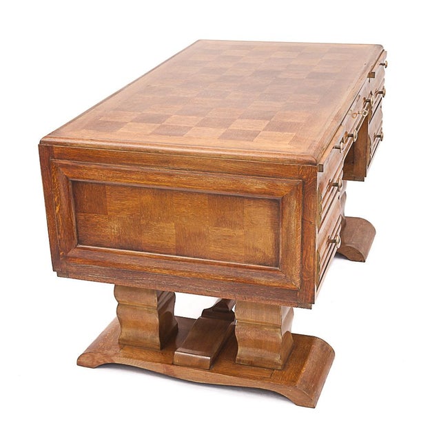 Tan Art Deco Desk attributed to Charles Dudouyt, 1930s For Sale - Image 8 of 15