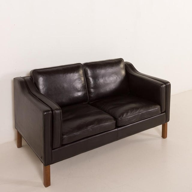 Danish Black Aniline Leather Sofa by Hurup, 1980s For Sale - Image 16 of 18