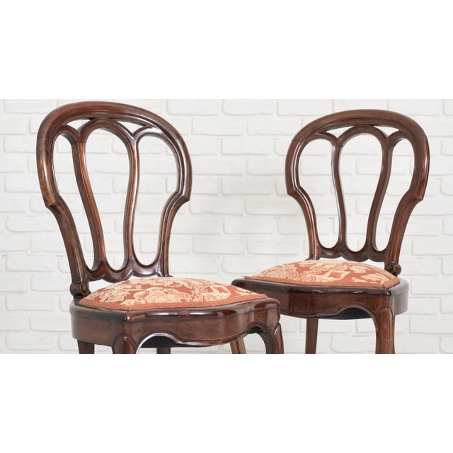 Isabelline Style Side Chairs in Dark Brown Mahogany with Upholstered Seats, 1970s, Set of 2 For Sale - Image 12 of 12