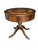 English Antique Duncan Phyfe Style Mahogany Drum Center Table With Gold-Tooled Leather Top, Early 20th Century For Sale - Image 3 of 14