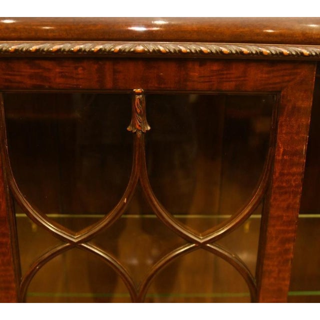 Chippendale Mahogany Glazed Display Bookcase, 1910s For Sale - Image 4 of 7